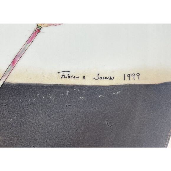 Fabienne Jouvin Paris Large Ceramic Porcelain 14” Platter Floral Butterfly 1999 - Picture 7 of 16